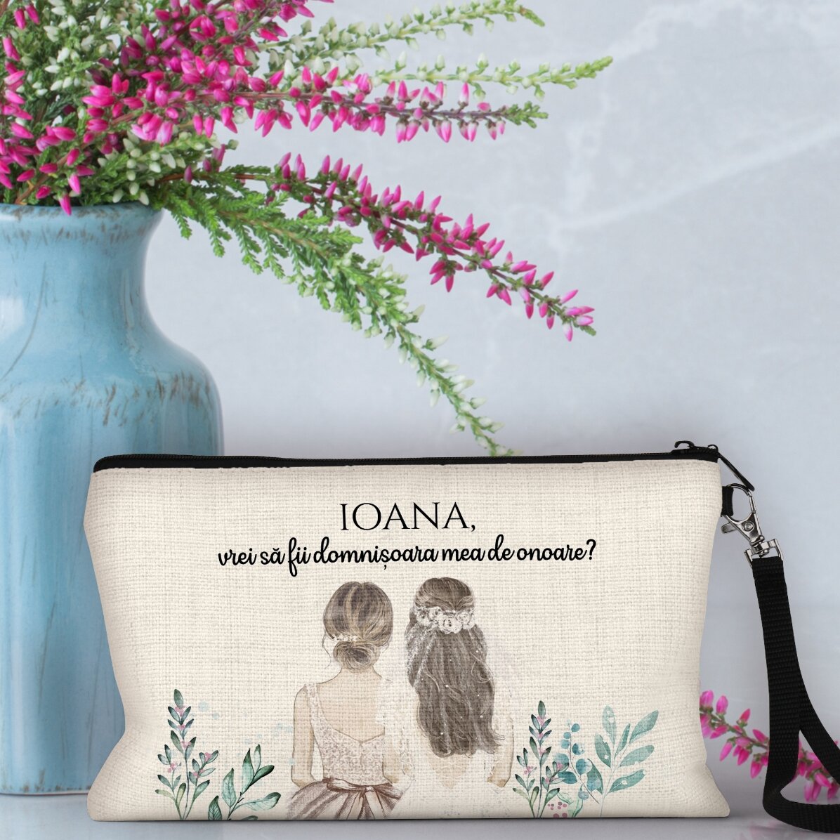 Trousse de maquillage personnalisée avec inscription - Demoiselle d