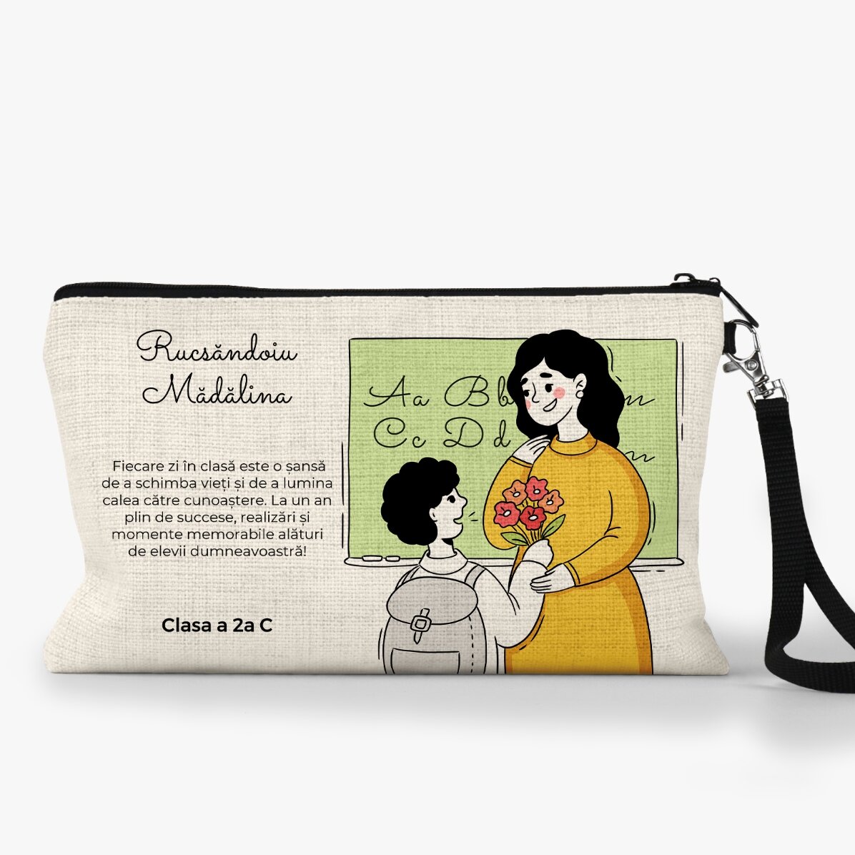 Trousse scolaire personnalisée avec inscription - Maîtresse