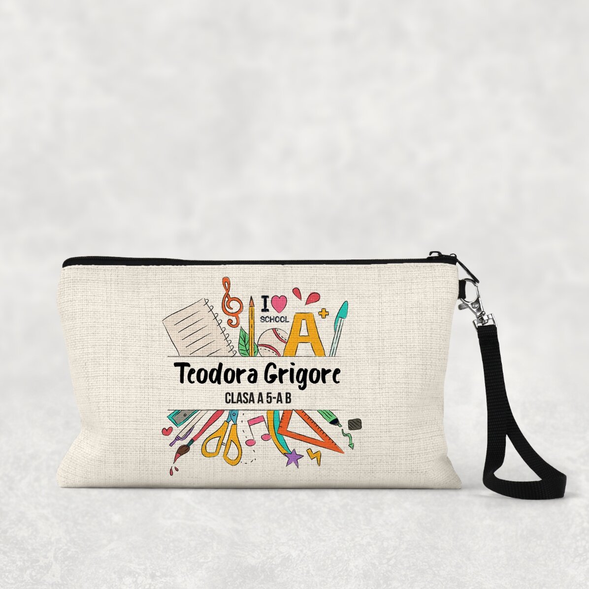 Trousse scolaire personnalisée avec texte - Rentrée des classes