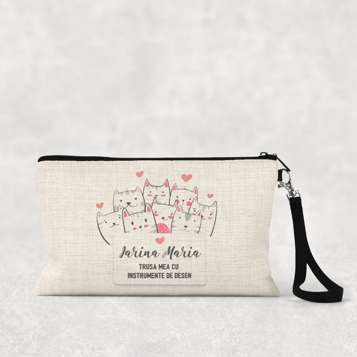 Trousse scolaire personnalisée avec inscription - Kitty