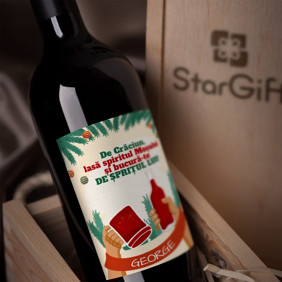 Vin personnalisé avec message - L