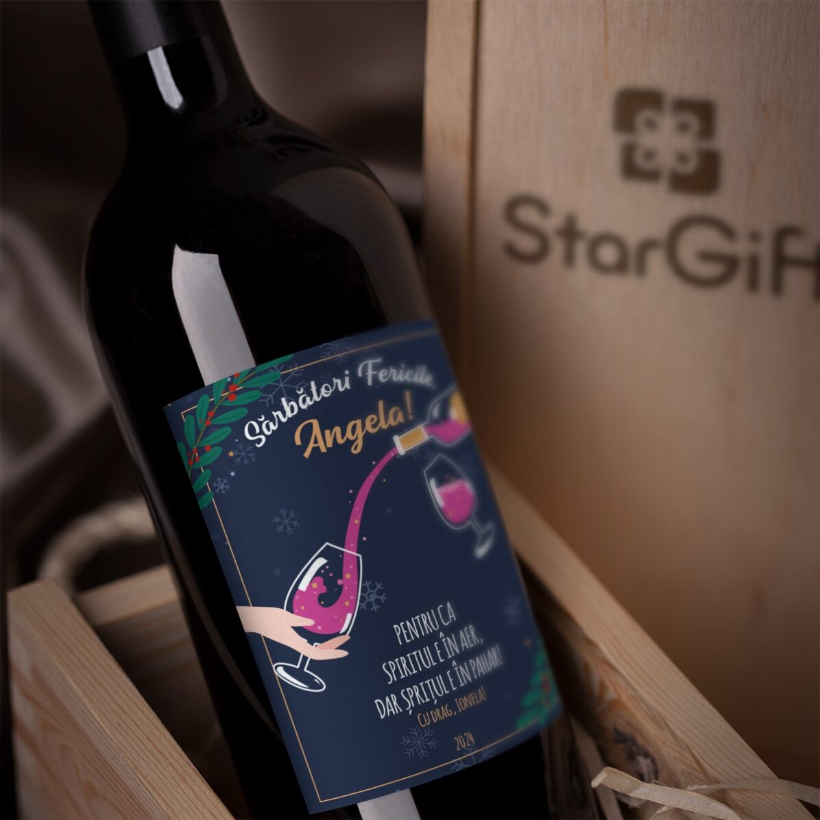 Vin personnalisé avec message - L