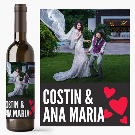 Vin personnalisé avec une photo pour un couple