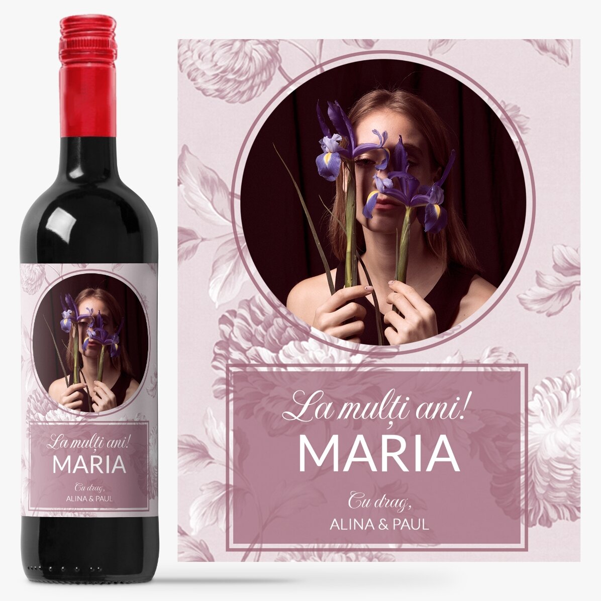 Personalised wine with a photo and message - Name Day