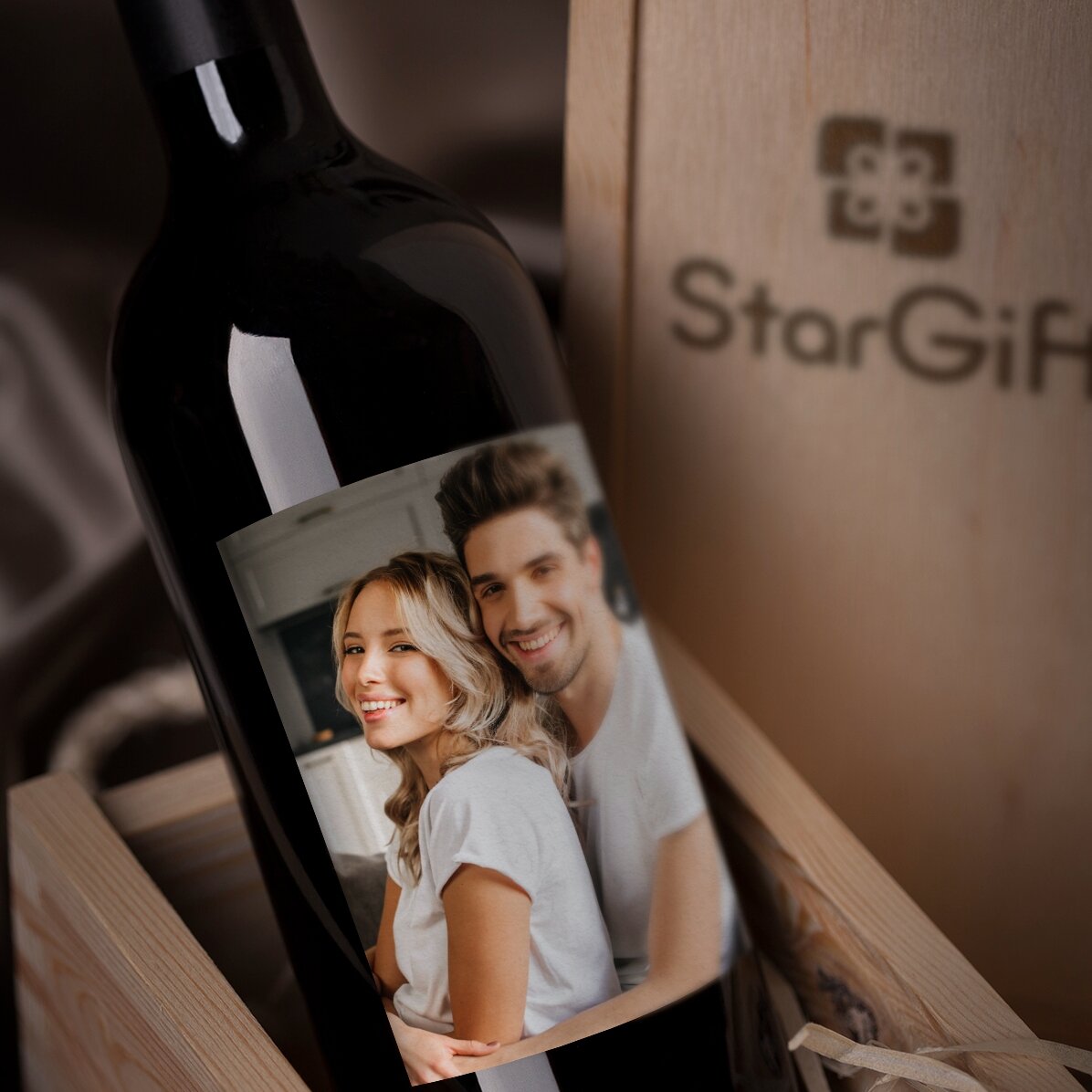 Vin personnalisé avec une photo