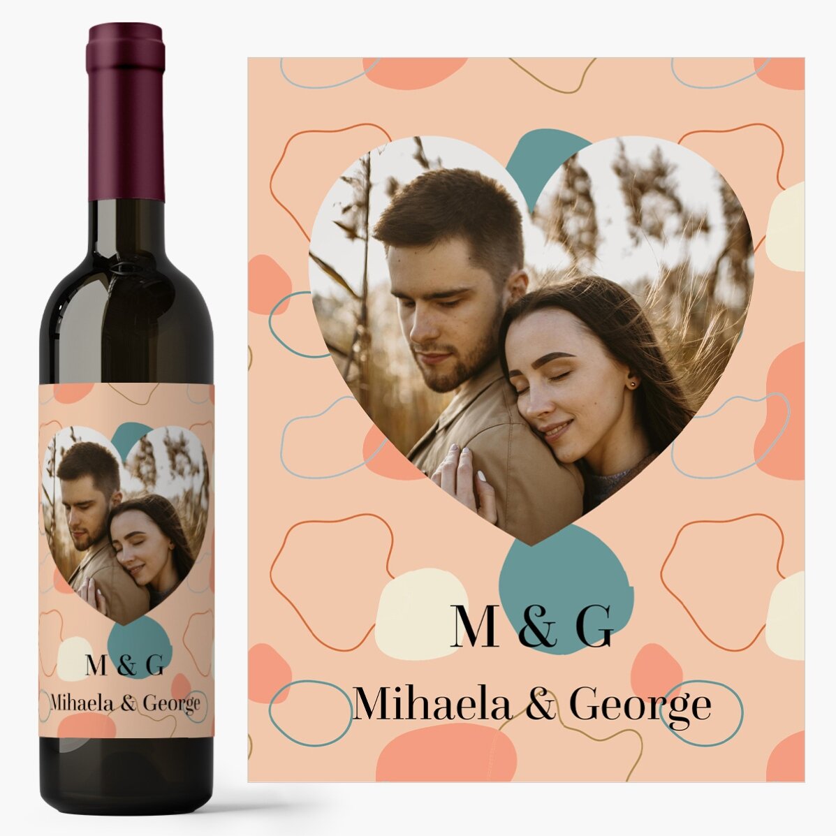 Vin personnalisé avec photo et texte - Abstract