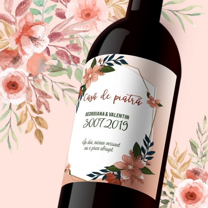 Vin personnalisé avec un message - Mariage