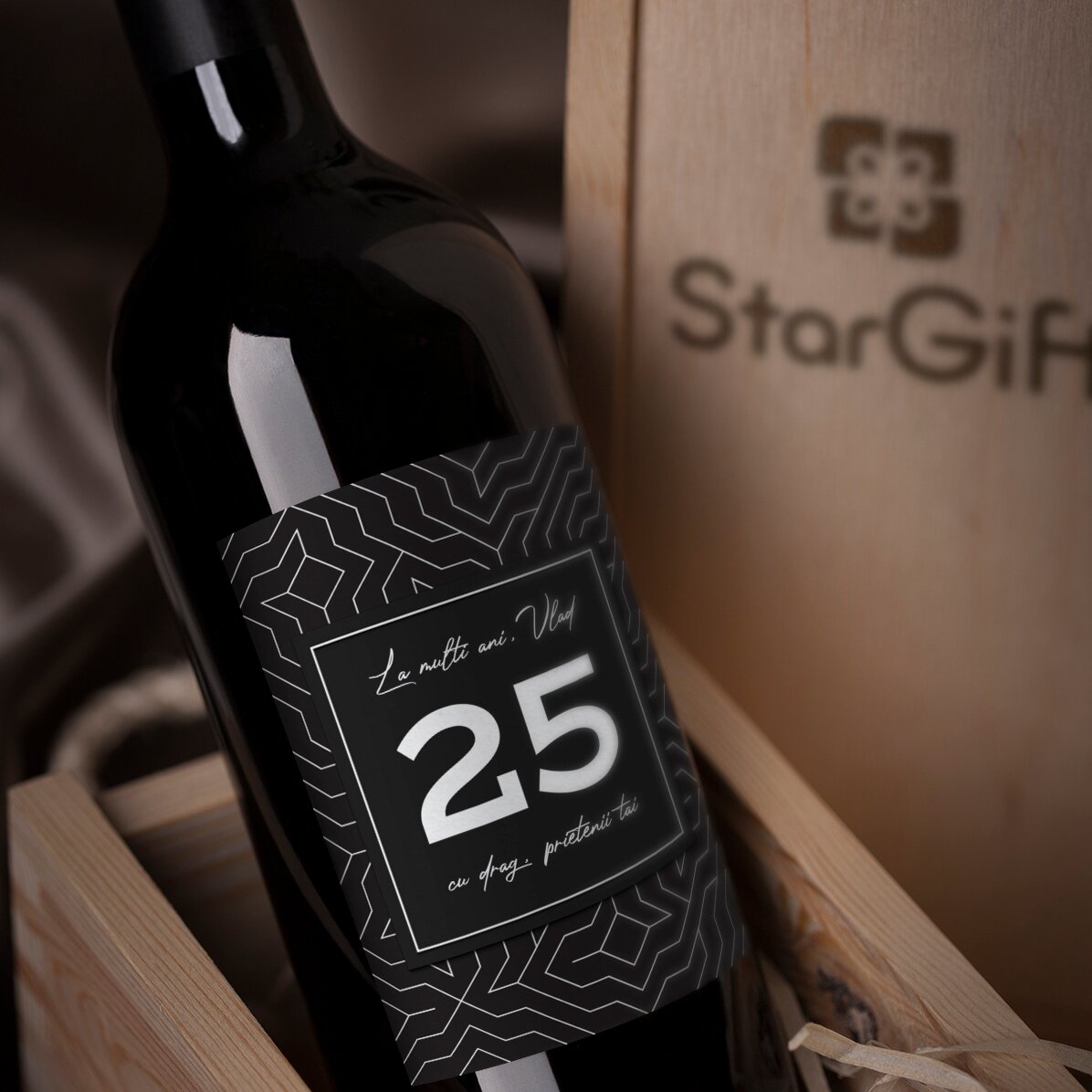 Vin personnalisé avec un texte - Moderne
