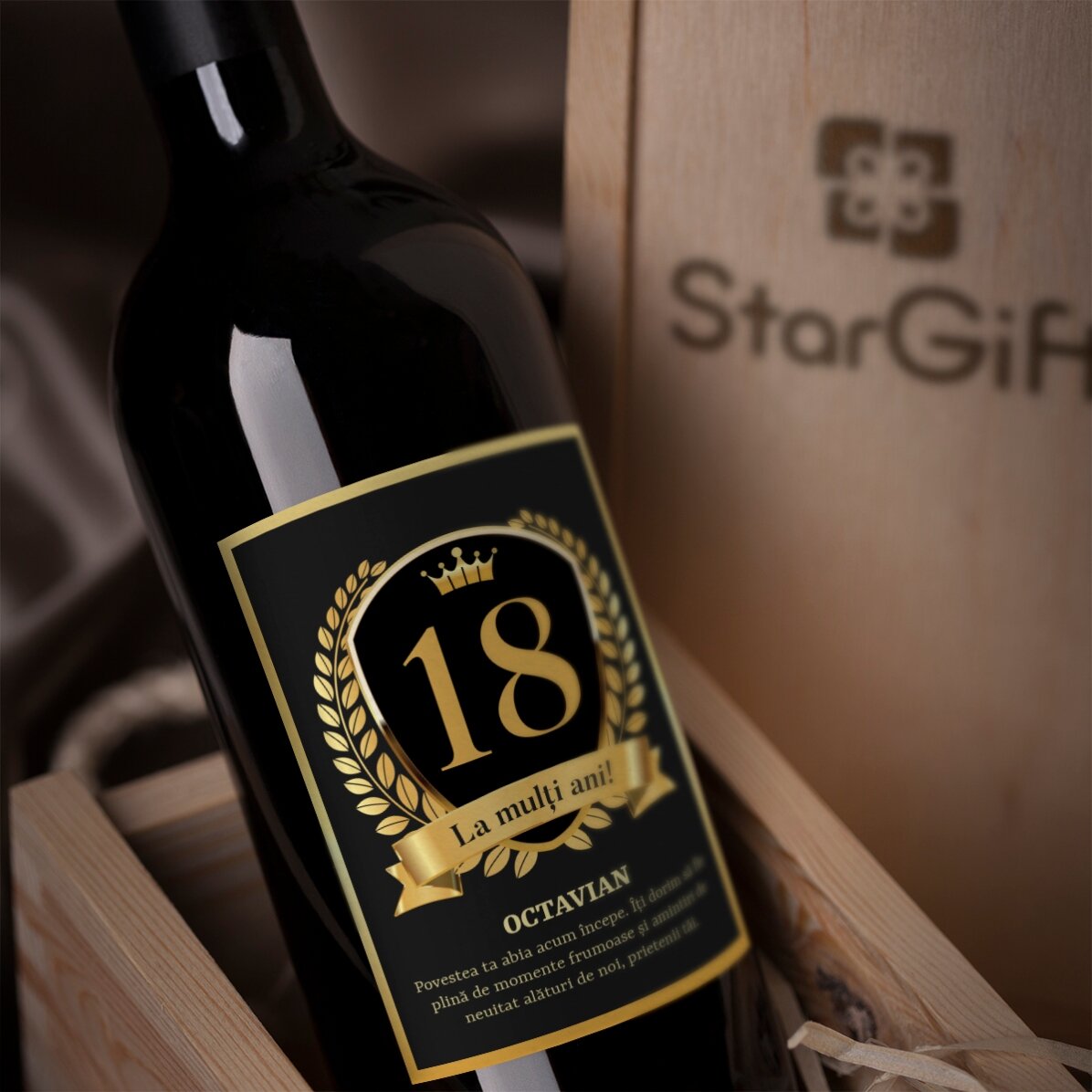 Vin personnalisé avec un message pour un jeune qui vient d