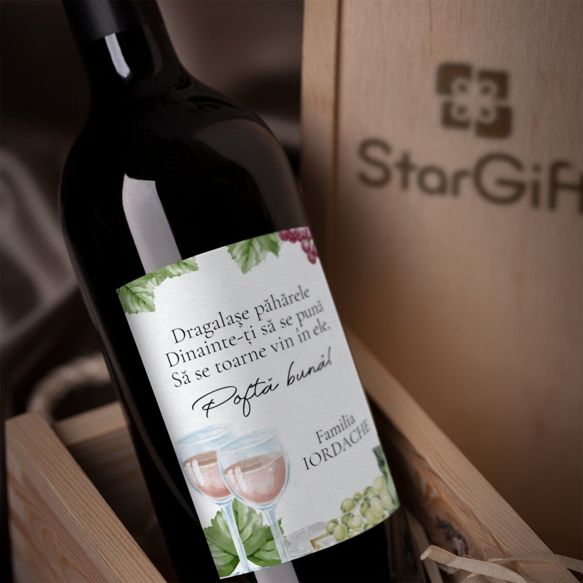 Vin personnalisé avec un message - Bon appétit !