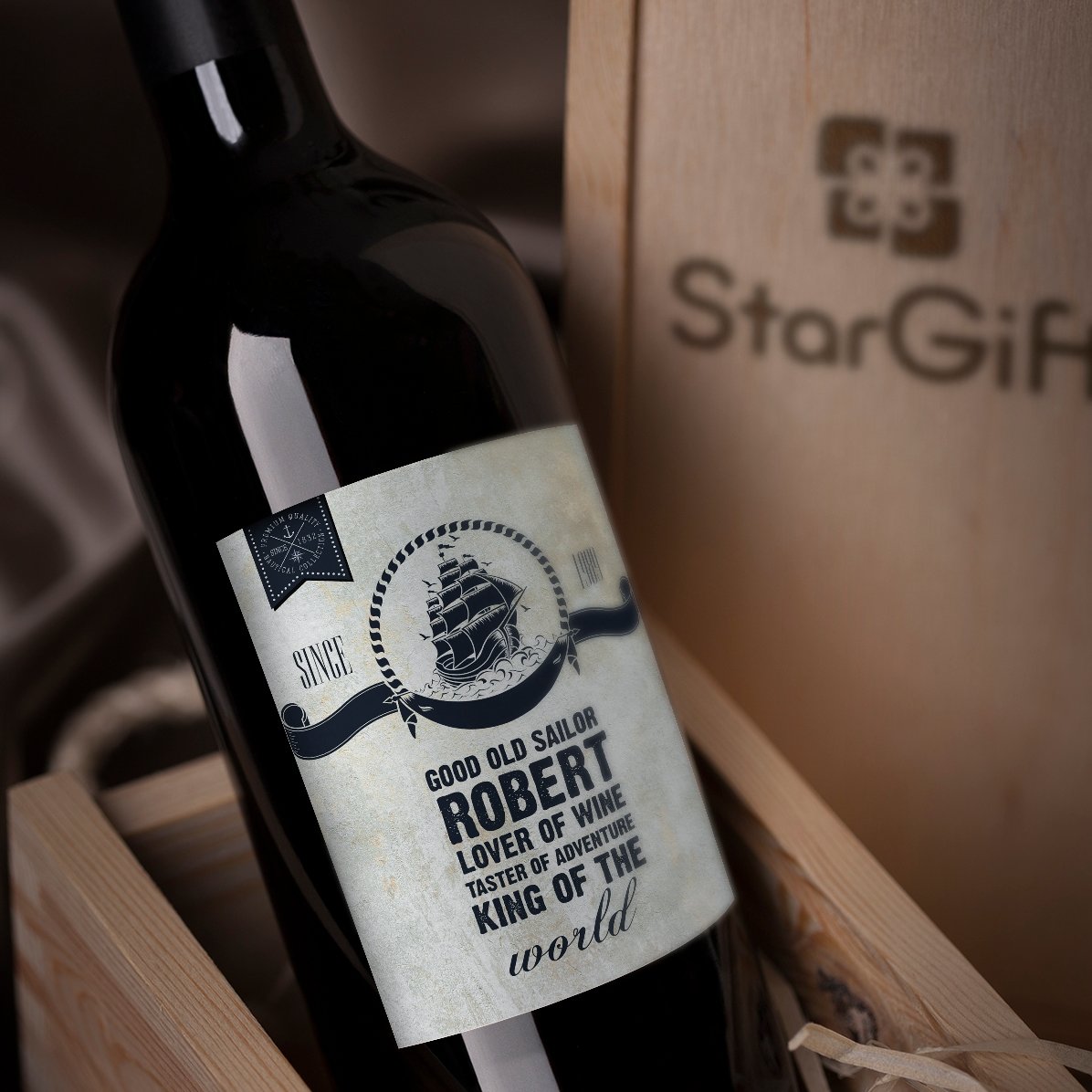 Vin personnalisé avec un message - Sailor