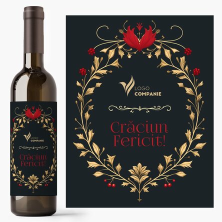 Personalised wine with text and logo - Merry Christmas!