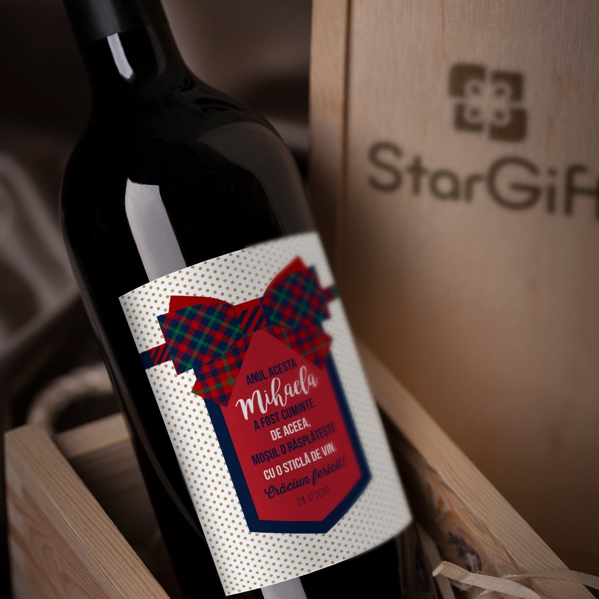 Vin personnalisé avec un message - Nœud