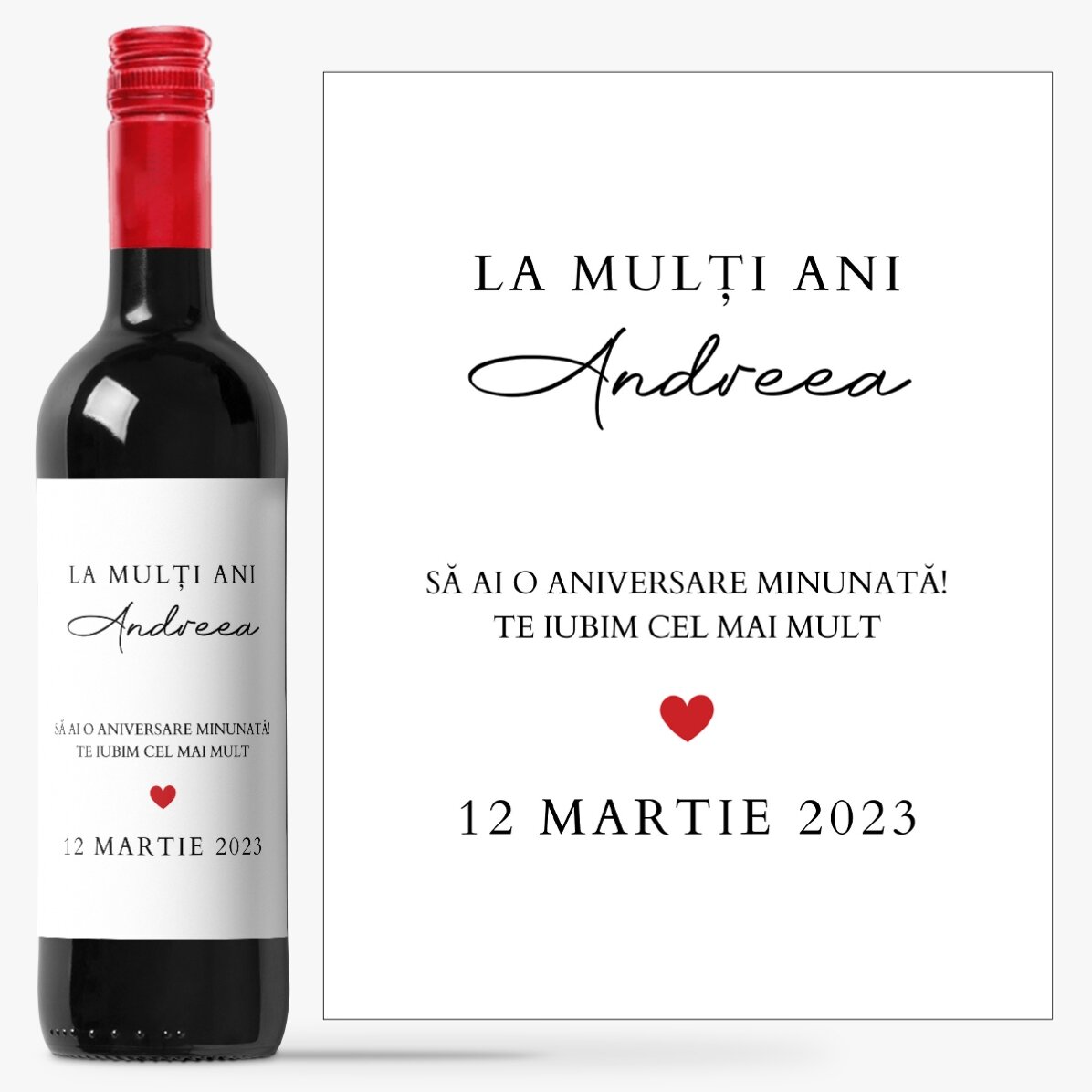 Vin personnalisé avec un texte