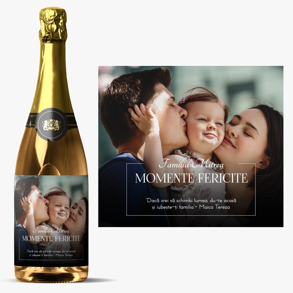 Vin mousseux personnalisé avec un message et une photo - Nouveautés