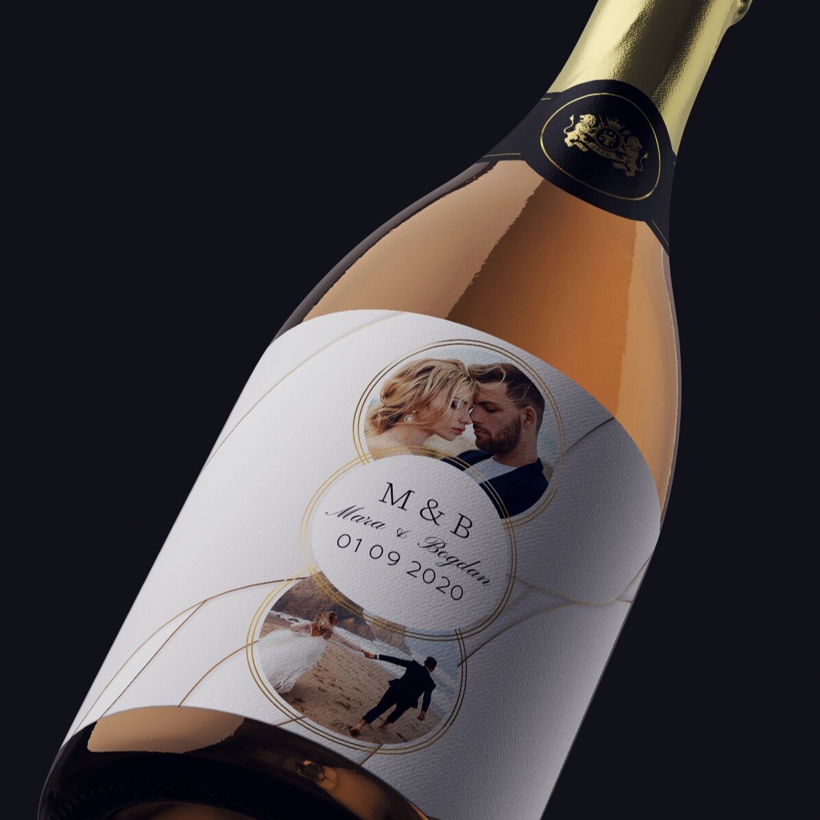 Vin mousseux personnalisé avec photo et texte - Together