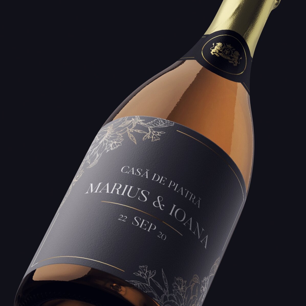 Vin mousseux personnalisé avec un message - Casa de piatra