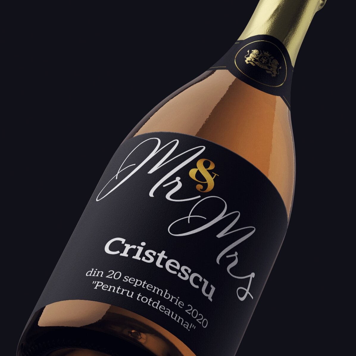 Vin mousseux personnalisé avec inscription - « Celebrating life »