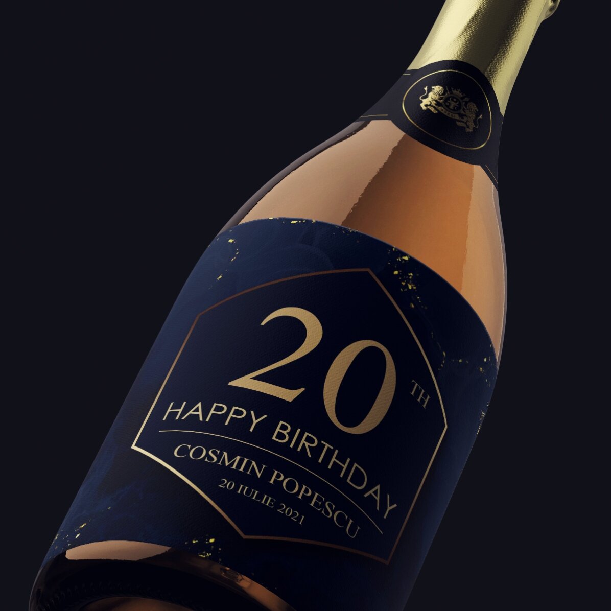 Vin mousseux personnalisé avec inscription - « Cheers to your birthday »