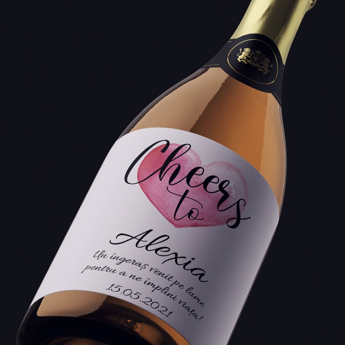 Vin mousseux personnalisé avec un message - À la santé de...