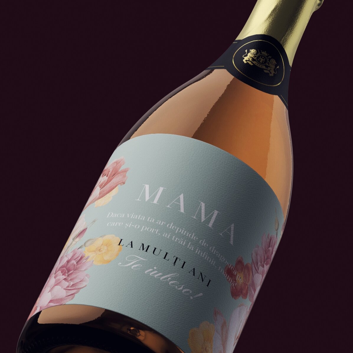 Vin mousseux personnalisé avec inscription - « Maman chérie »